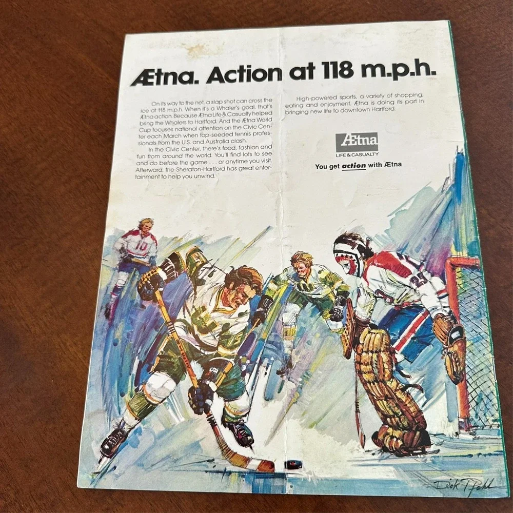 1977 New England Whalers Program – Signed by Gordie Howe & Bill Butters